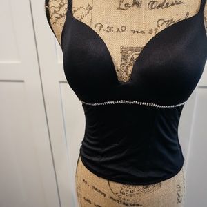 NWT Rhinestone Trimmed Bustier